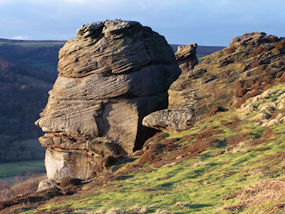 Gritstone outcrops at Higger Tor near Hathersage, Derbyshire