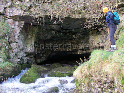 The resurging entrance to Lathkill Head cave