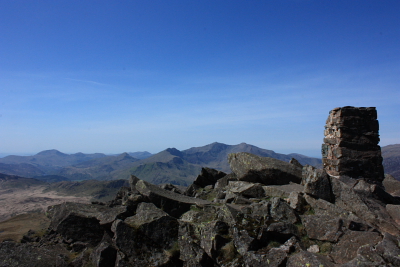 Far-reaching panoramic views from the summit of Carnedd Moel Siabod