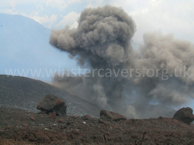 Ash Eruption from Mount Etna - June 2008