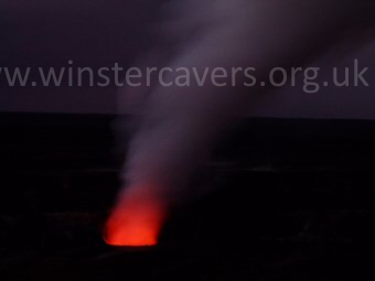 The glowing vent at Halema'uma'u, Volcanoes National Park, Hawaii