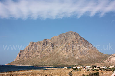 Monte Cofano, as viewed from Cornino, the start point for the walk.