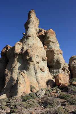 Amazing sculptured and eroded rocks at Los Roques de Garcia, Mount Teide, Tenerife, January 2011